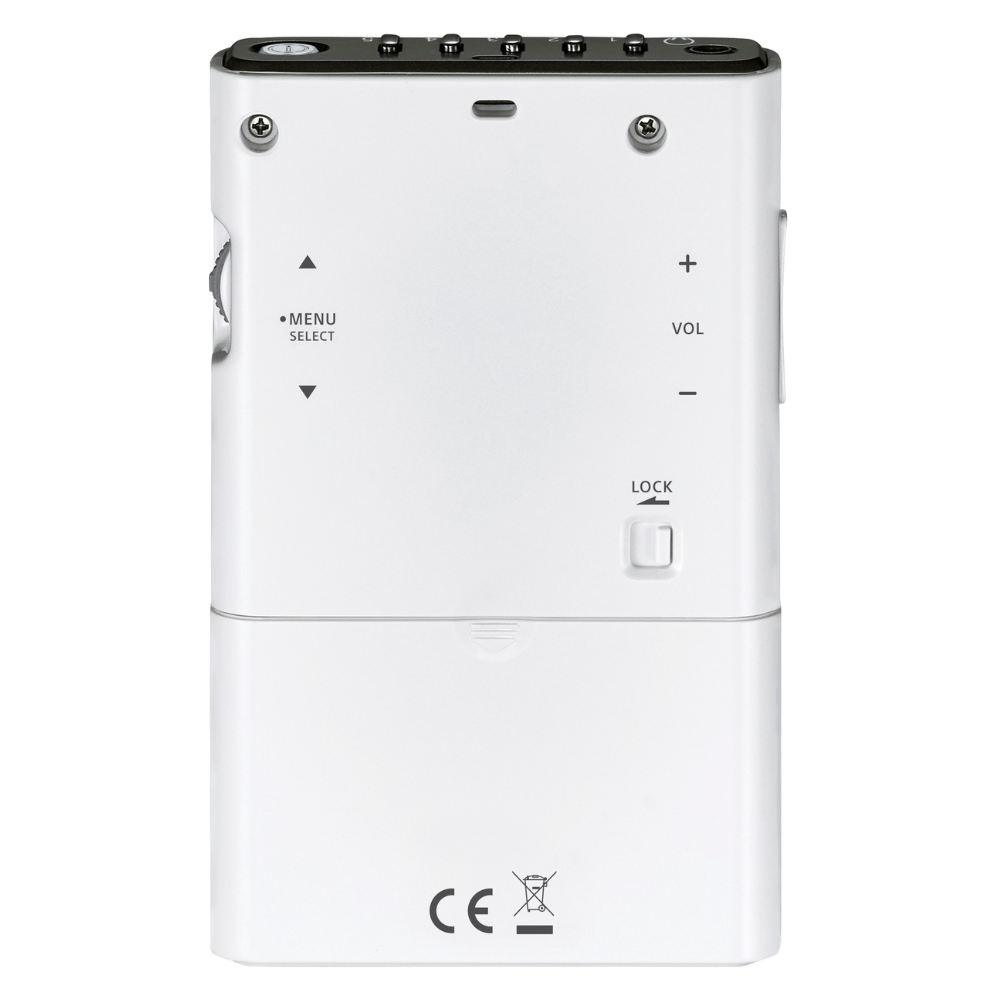 Back view of Sangean DPR-39+ DAB+/FM-RDS Digital Radio on white background