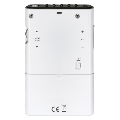 Back view of Sangean DPR-39+ DAB+/FM-RDS Digital Radio on white background