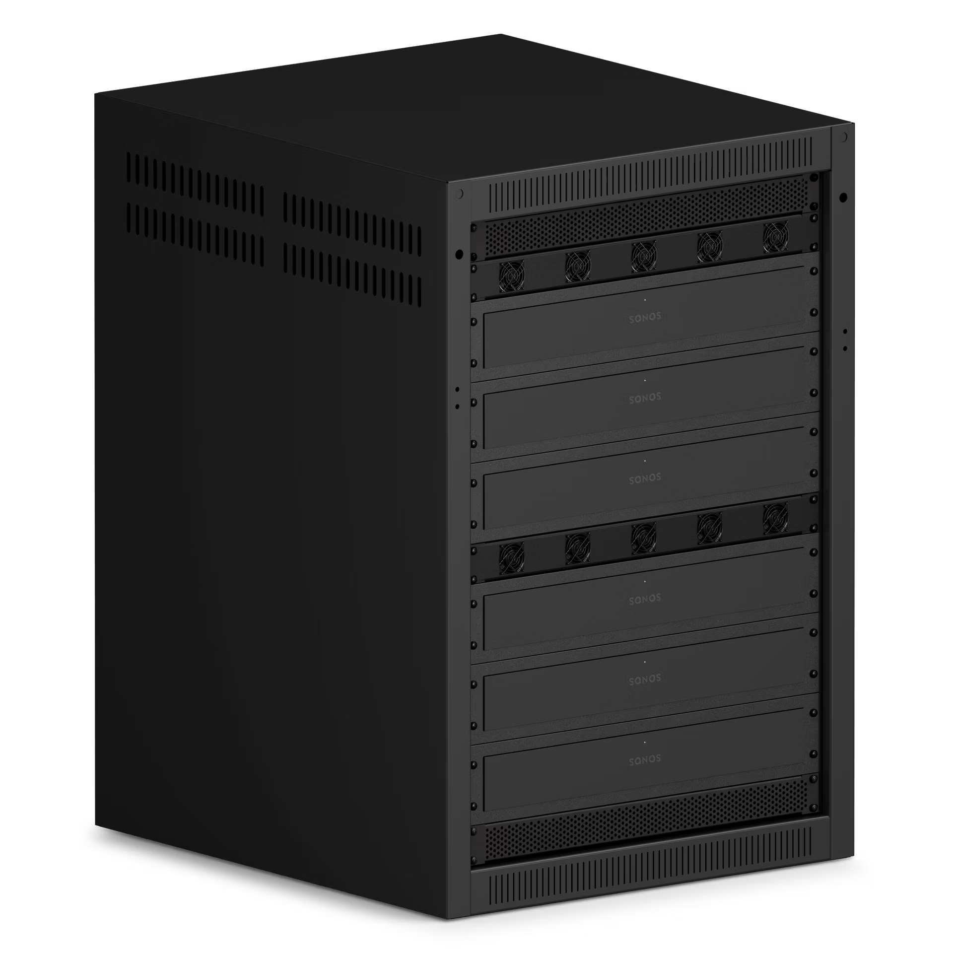 6 x Sonos Amp Multi Rack Mounts shown in Rack Housing