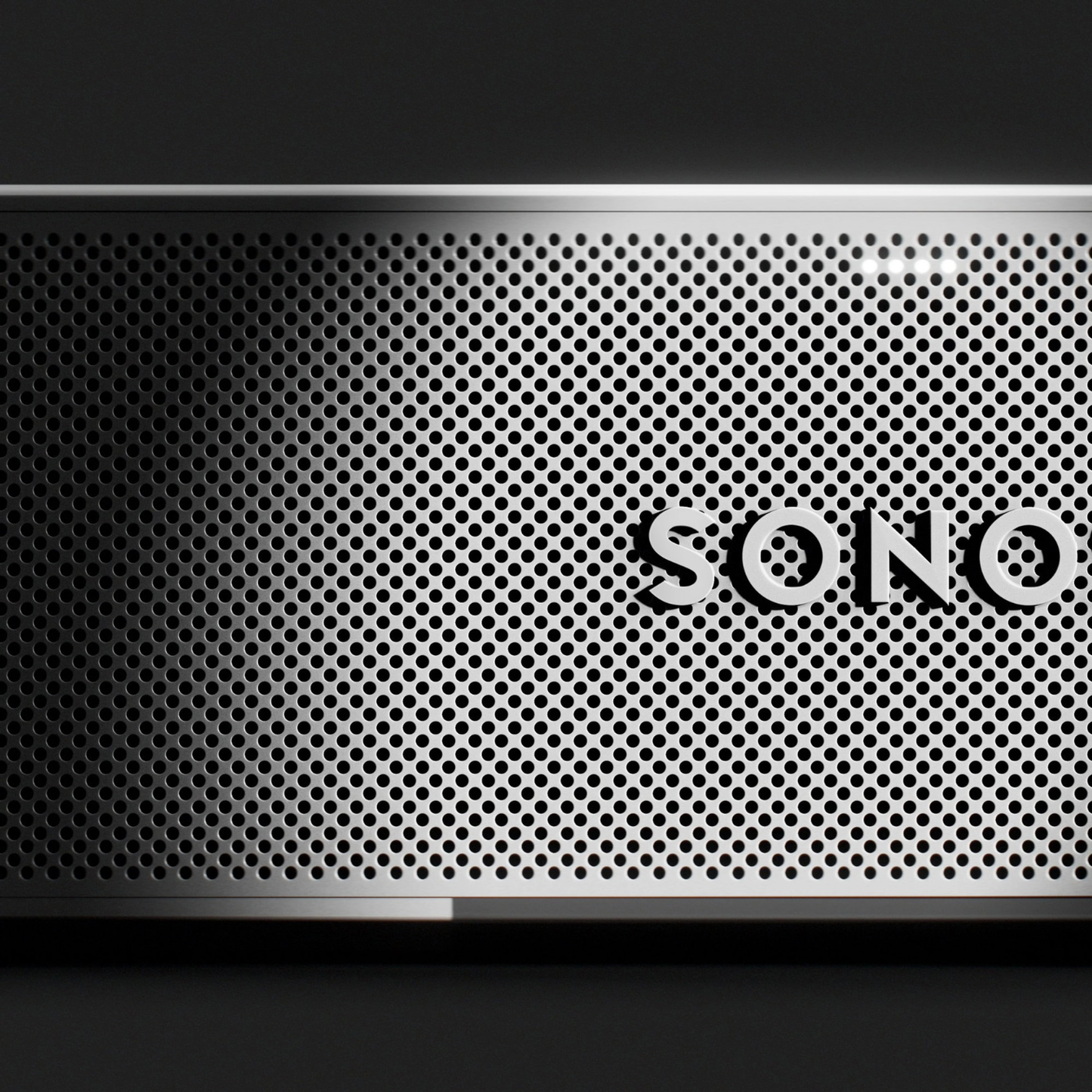 Close up of white Sonos Beam Ultra Soundbar