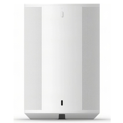 Back view of white Sonos Era 100 SL Speaker on white background