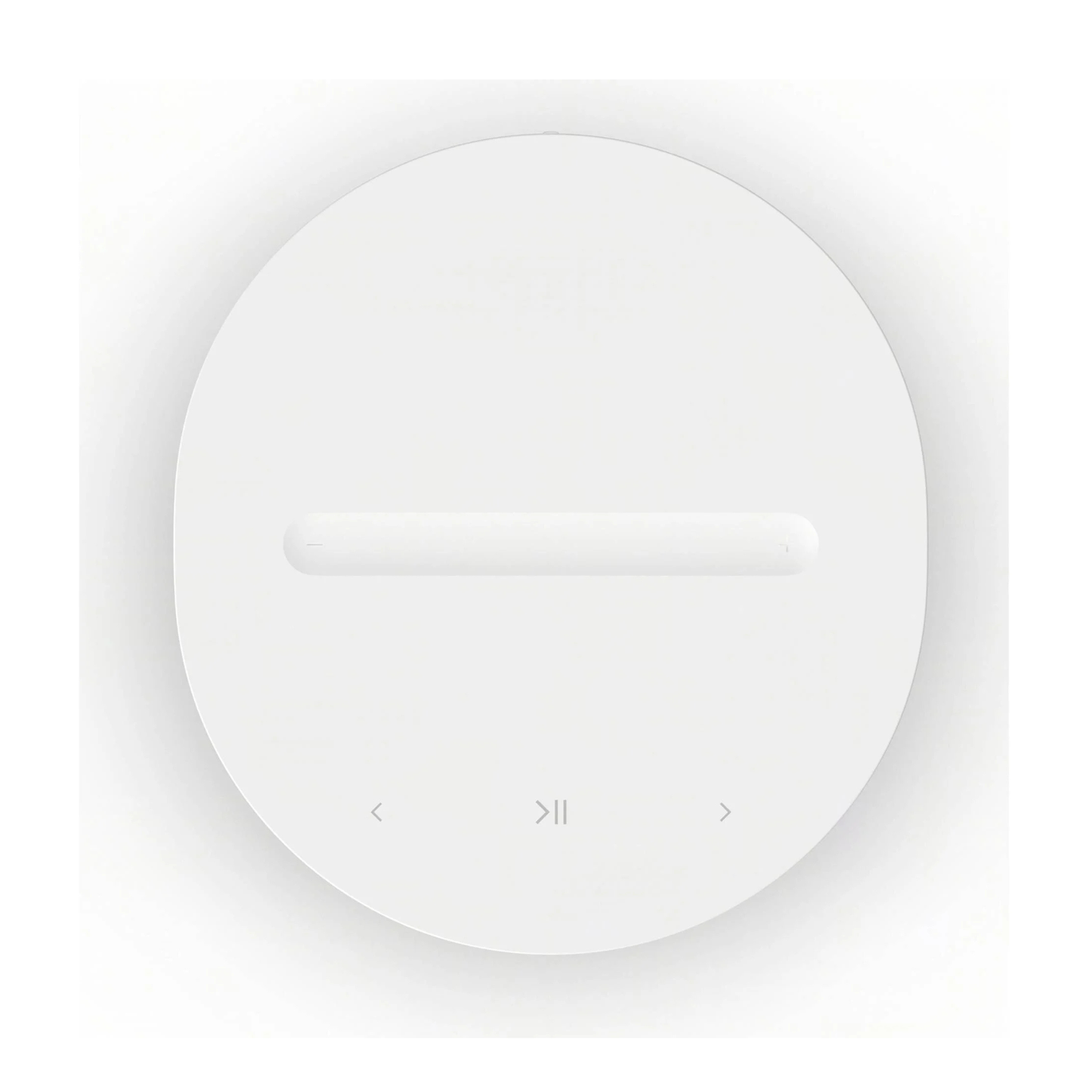 Control panel of white Sonos Era 100 SL Speaker on white background