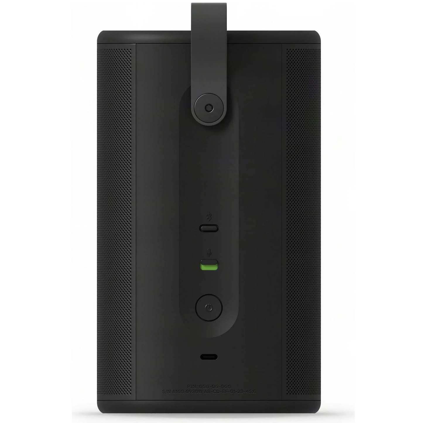 Back view of Sonos Play in black on white background