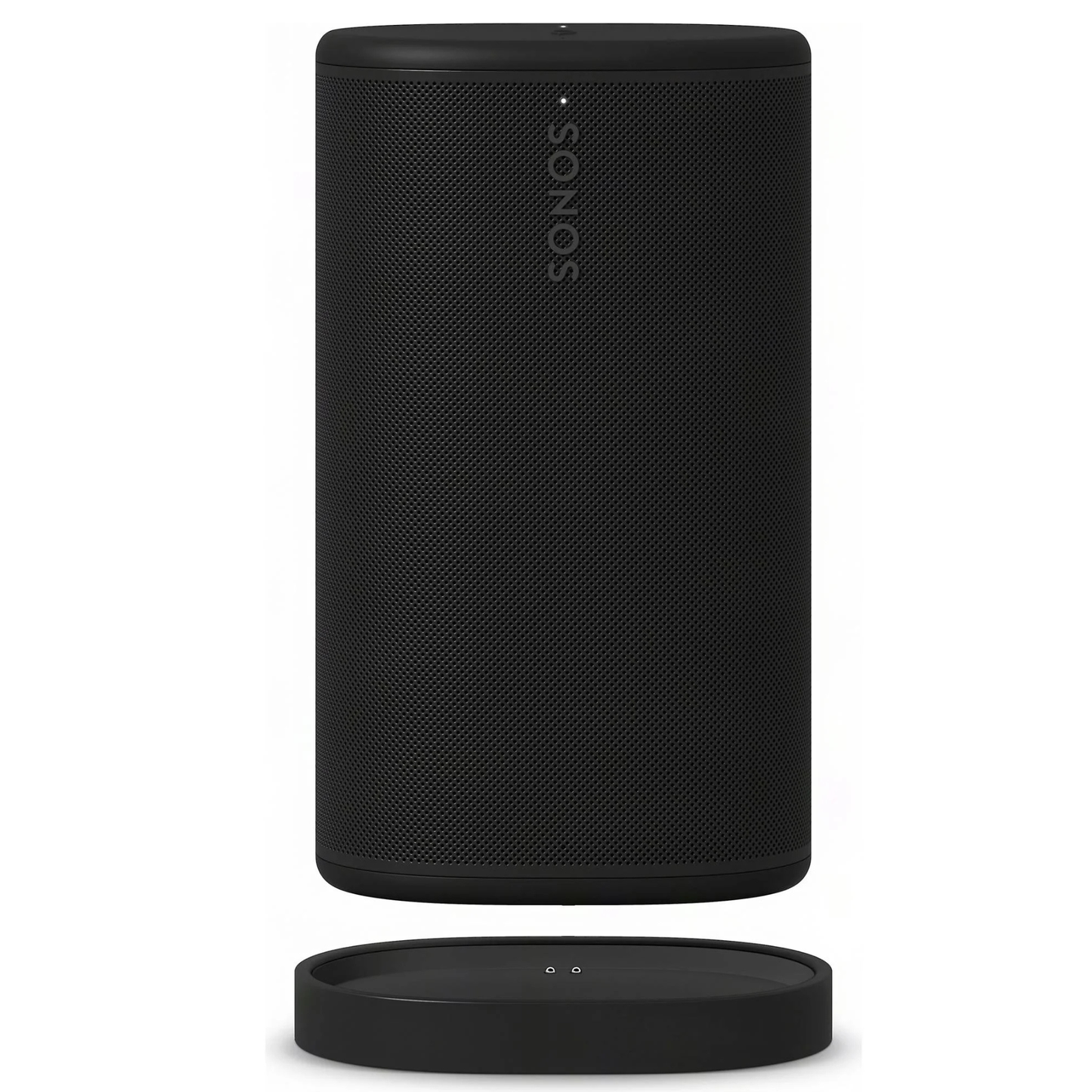 Sonos Play with charger in black on white background