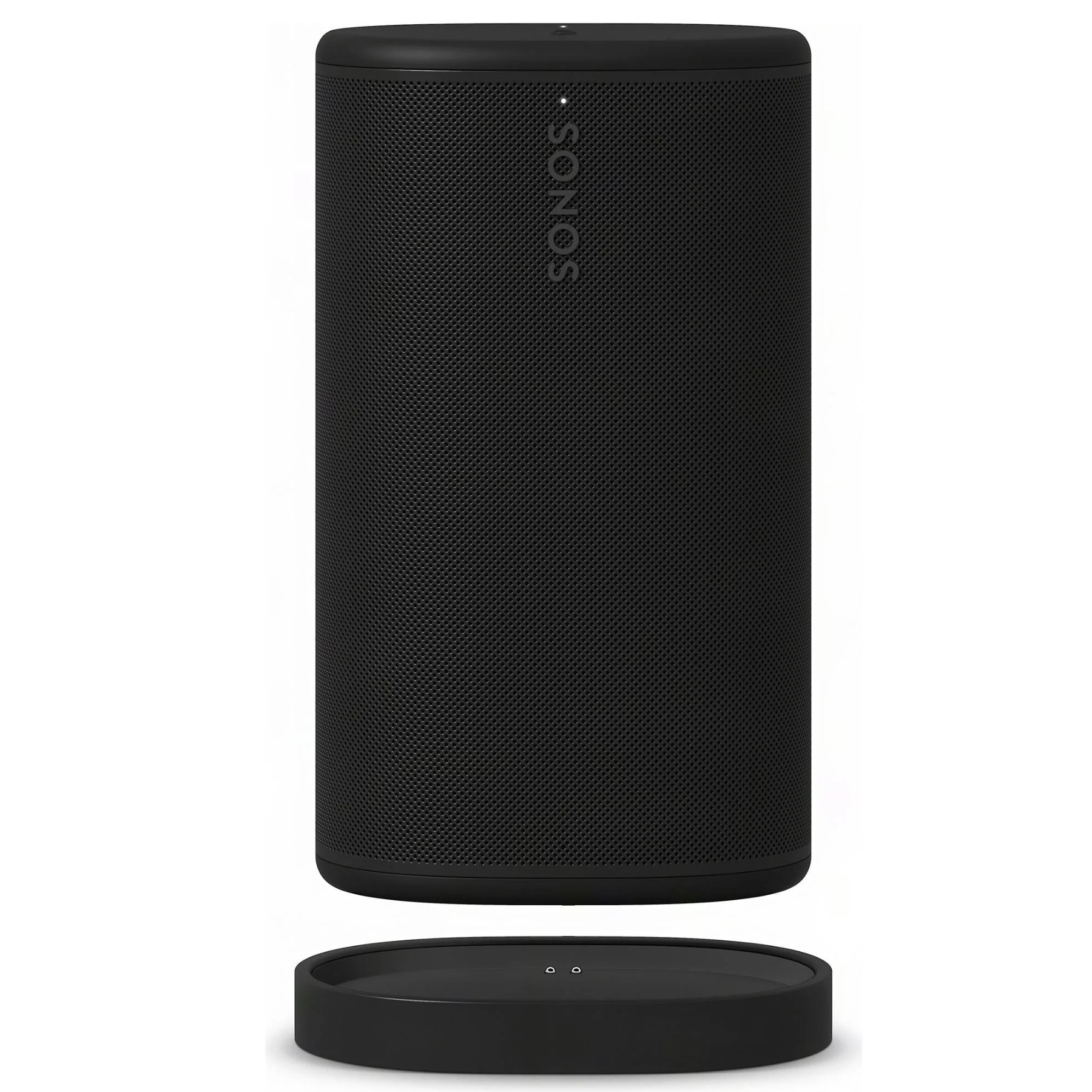 Sonos Play with charger in black on white background