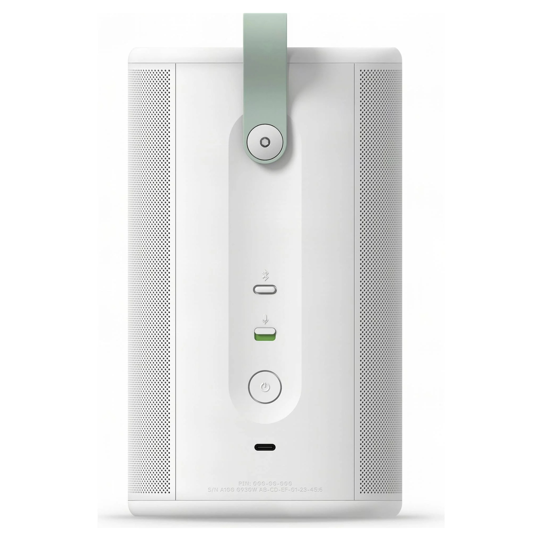 Back view of white Sonos Play speaker on a white background