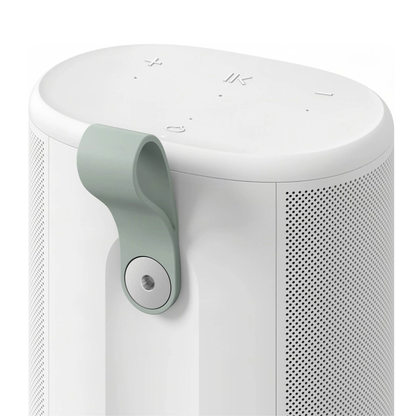 Close up of white Sonos Play speaker on a white background
