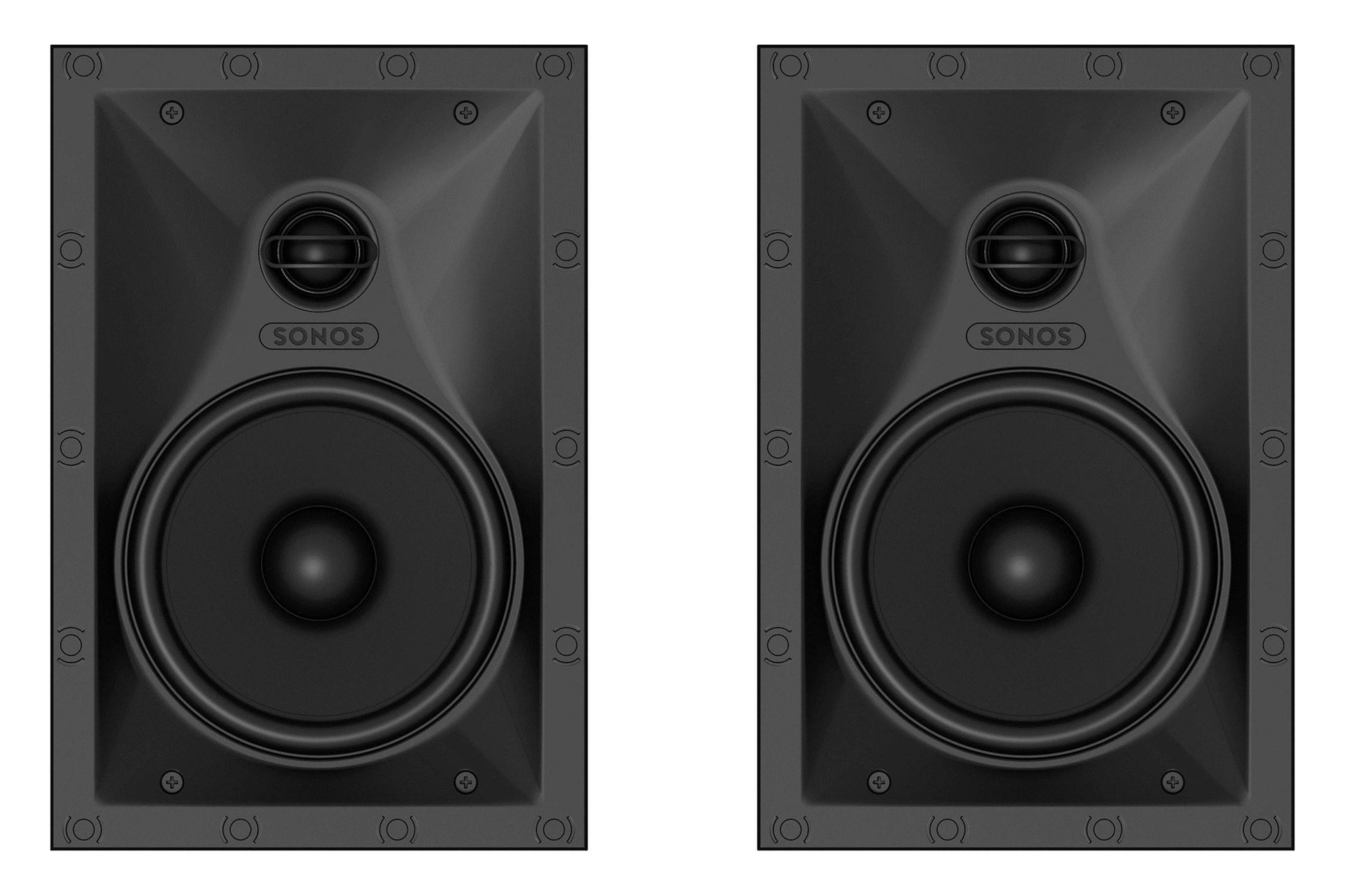 Sonos In-Wall Speakers - Front view (shown with grille off)