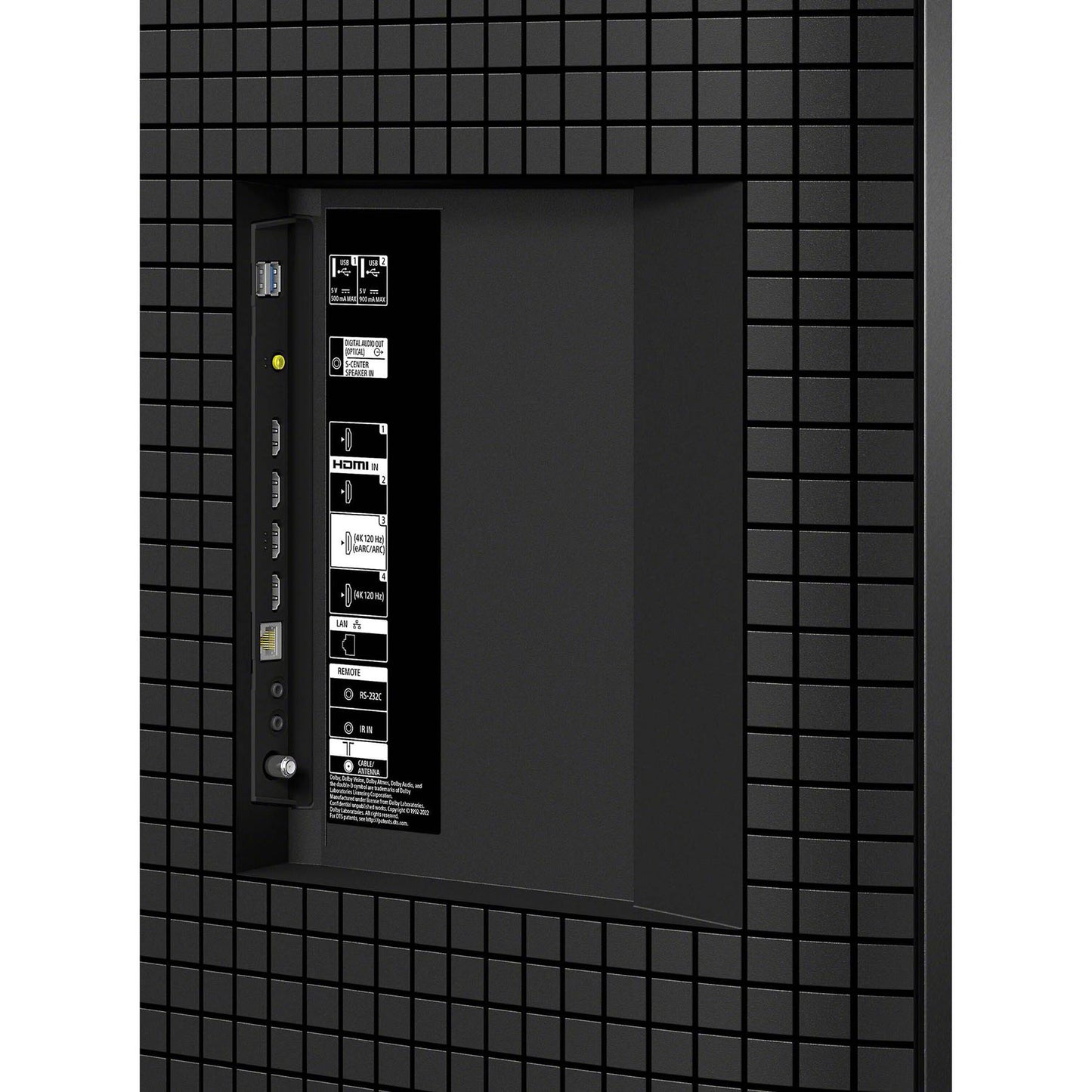 Sony 75" Bravia 7 4K Ultra HD Mini LED Smart TV - Close Up Of Inputs