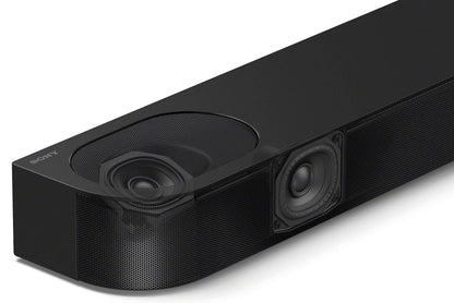 Black Sony soundbar on a white background
