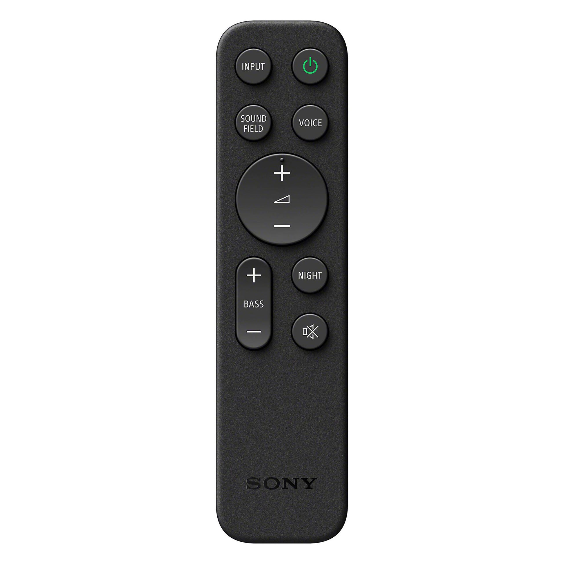 Black Sony remote control on a white background