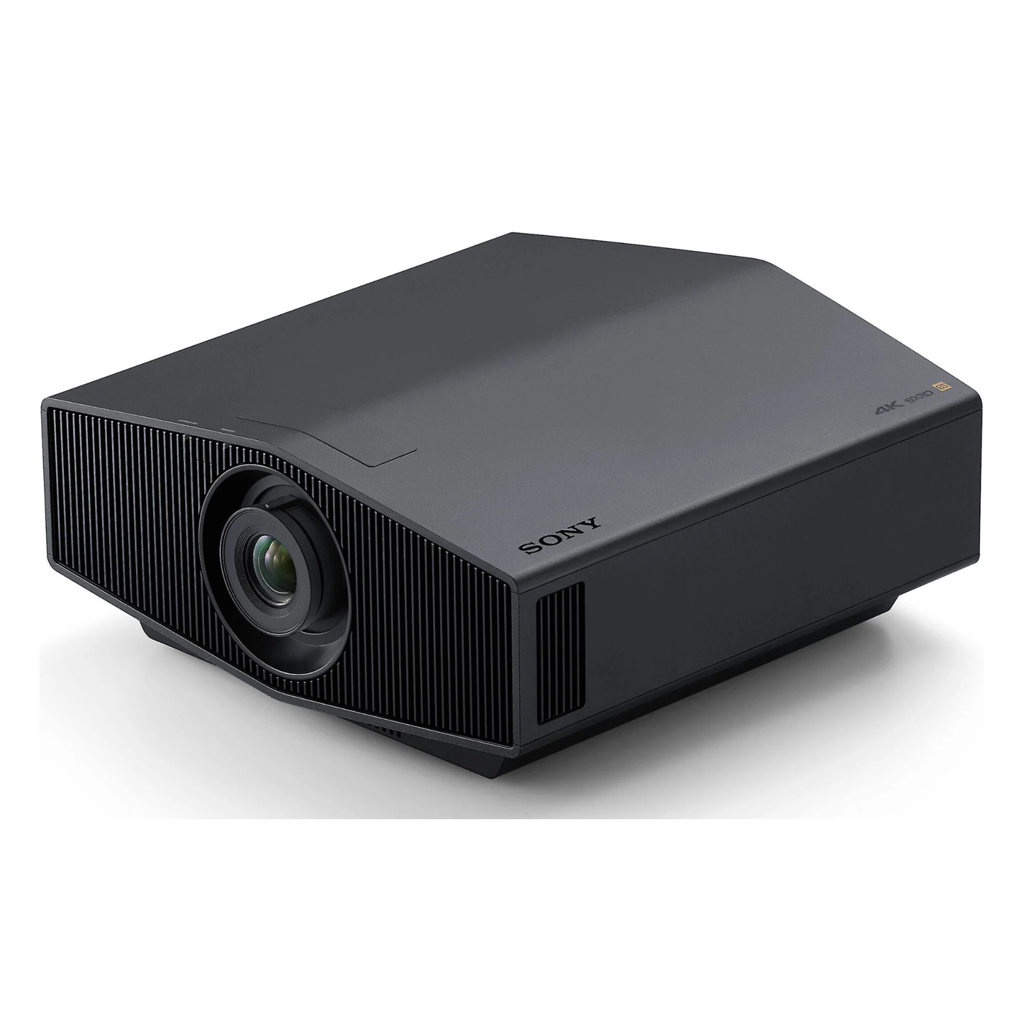 Top angle of Black Sony VPL-XW5000ES 4K Laser Projector on white background
