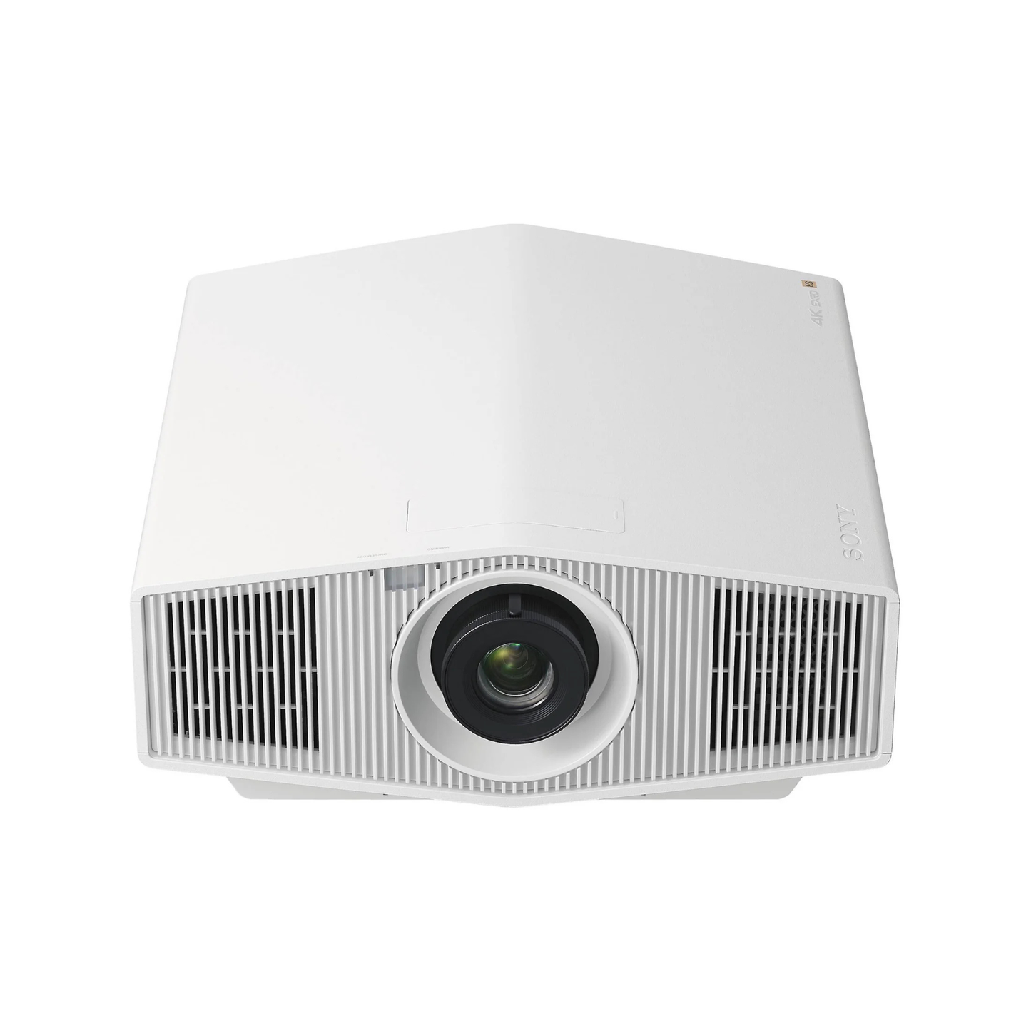 Top view of white Sony VPL-XW5000ES 4K Laser Projector on white background