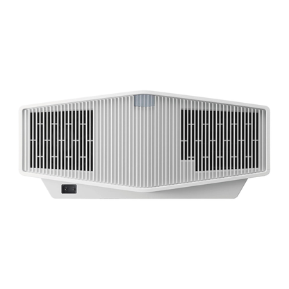 Back view of white Sony VPL-XW5000ES 4K Laser Projector on white background