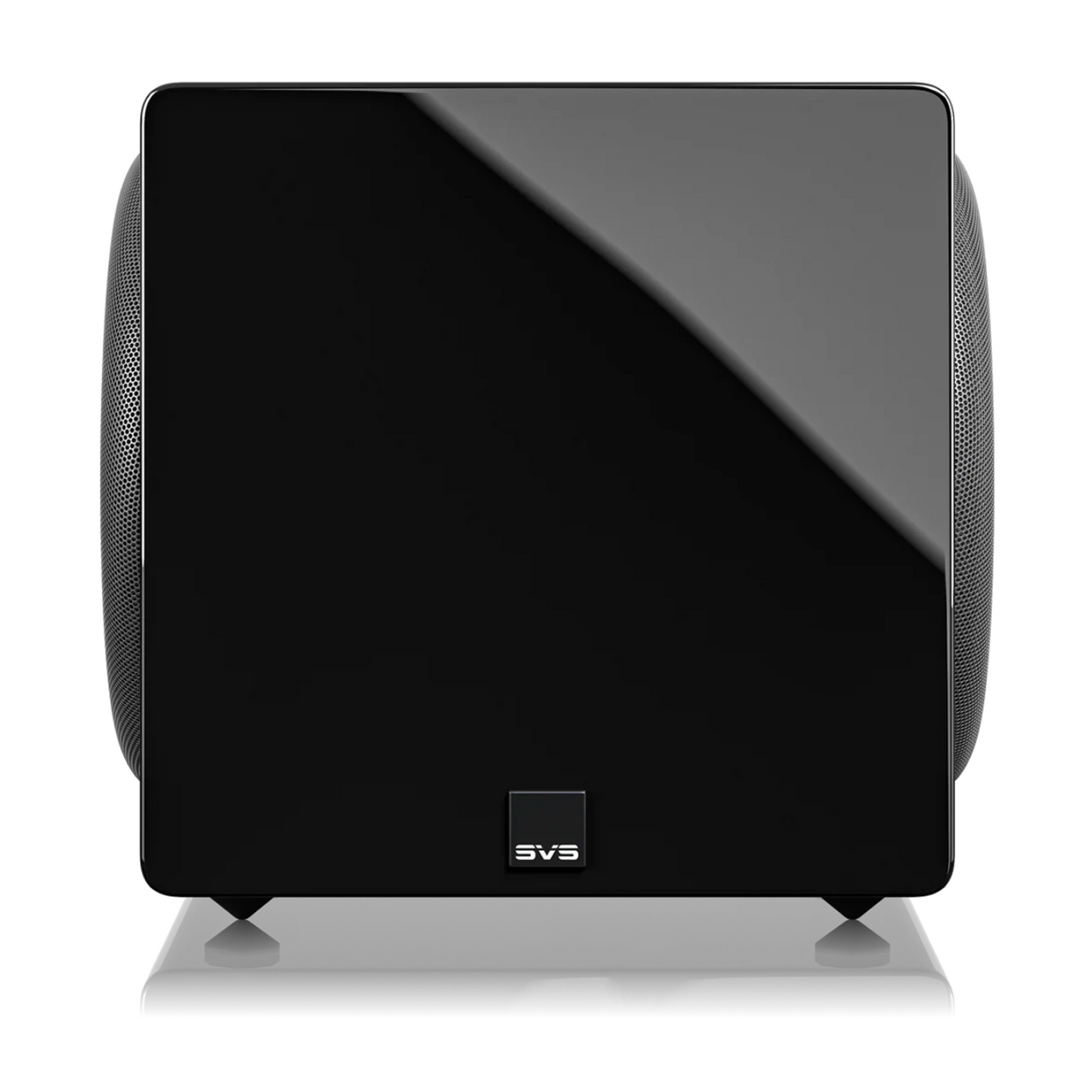 Front view of black SVS 3000 Micro R|Evolution Subwoofer on white background