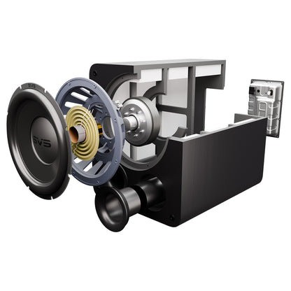 Speaker driver unit with mechanical components on a white background