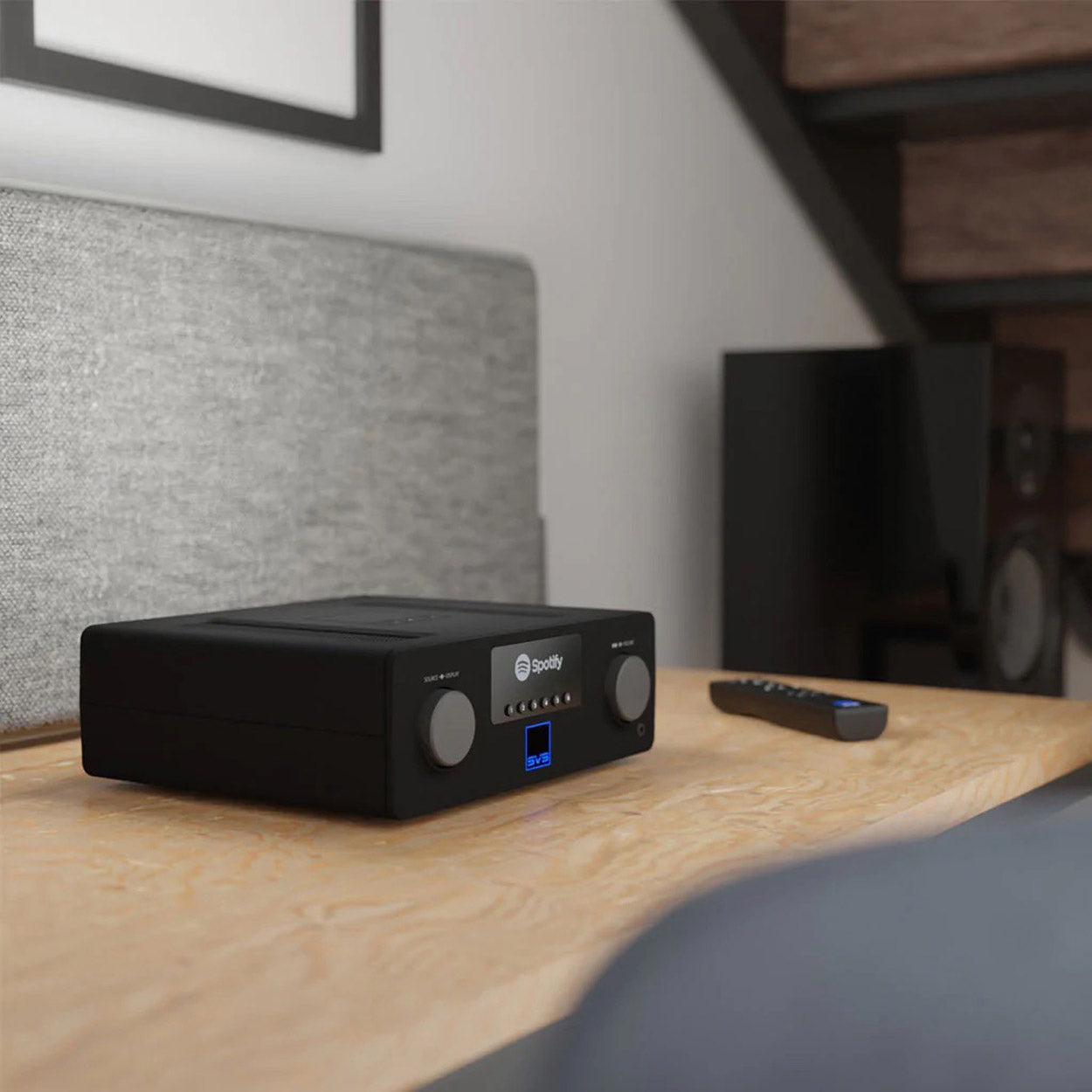 SVS Prime Wireless Pro Soundbase Streaming Amplifier - Compact Remote Control Stereo AV Amplifier