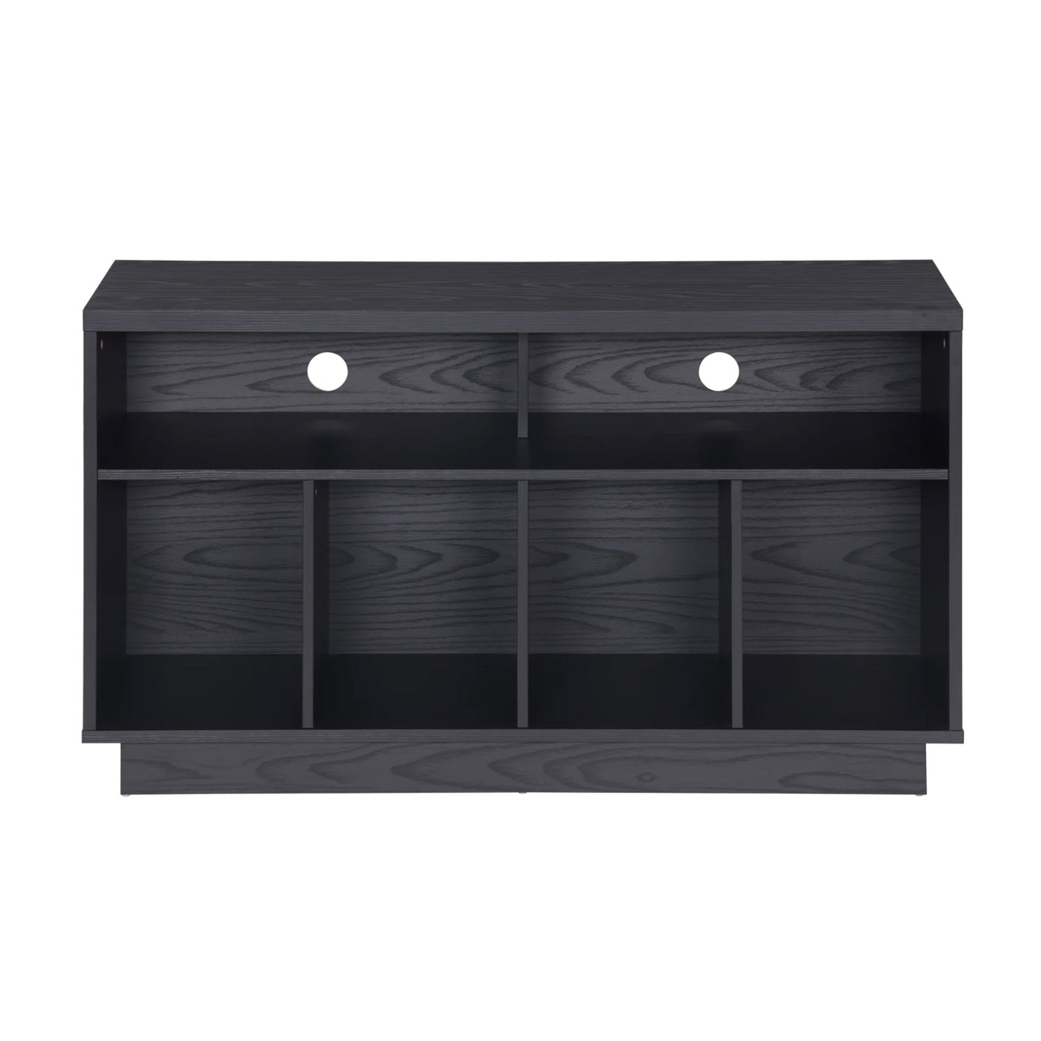 Black Tauris Edison 1200 Media Cabinet with multiple shelves on a white background