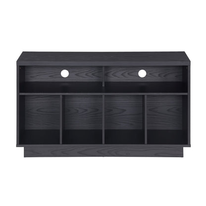 Black Tauris Edison 1200 Media Cabinet with multiple shelves on a white background