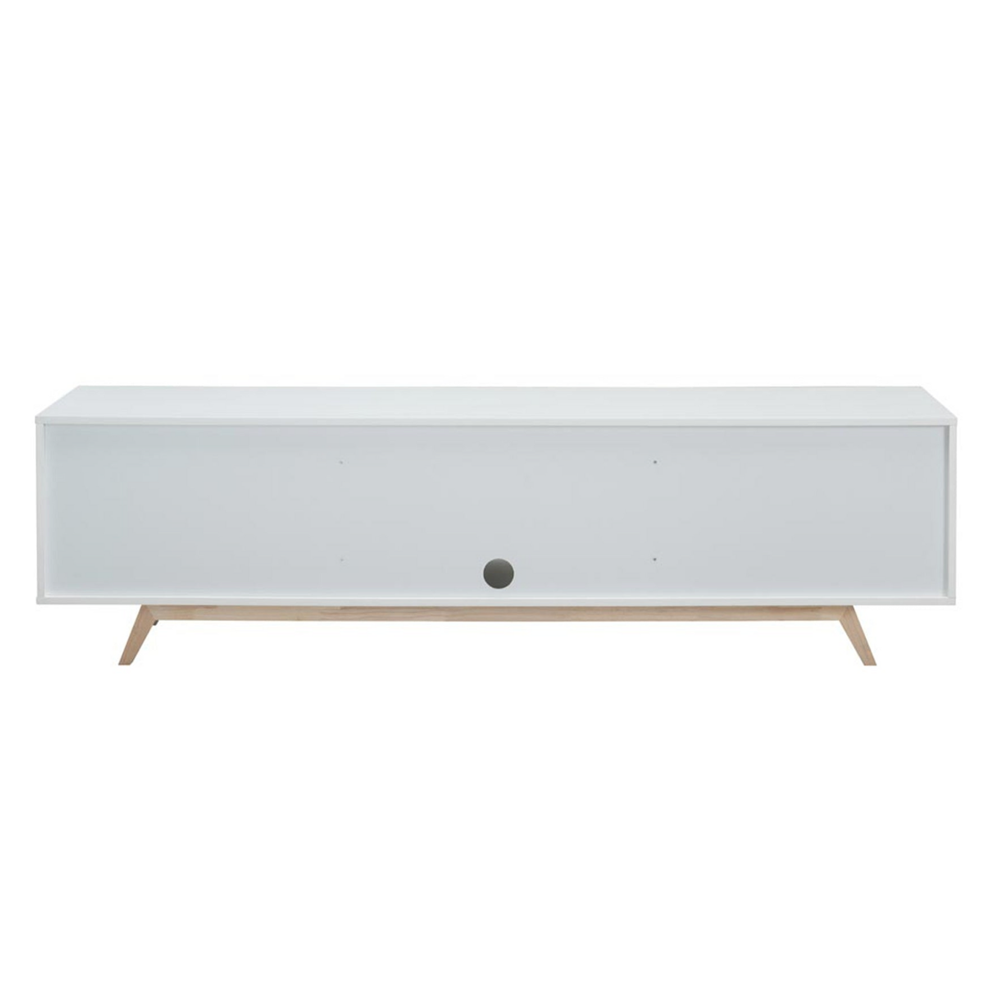 rear of cabinet with cable hole in white