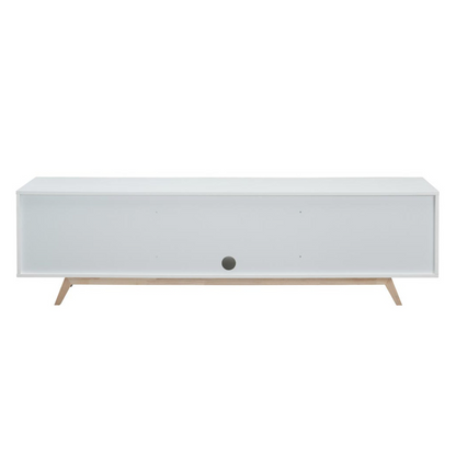 rear of cabinet with cable hole in white