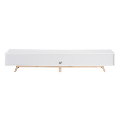 rear white tv unit on white background