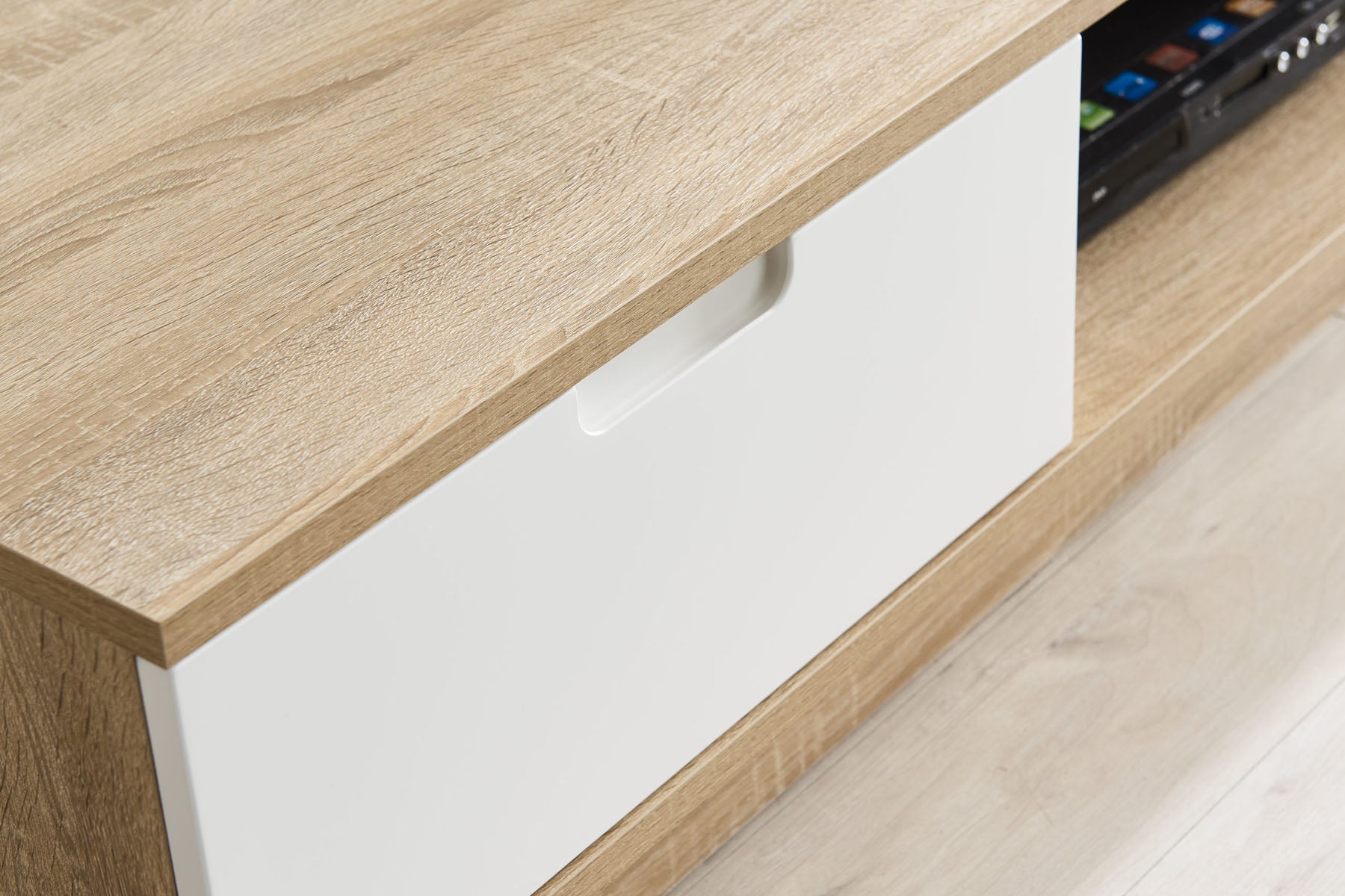 Tauris Delux 2000LL Television Cabinet - White Drawers