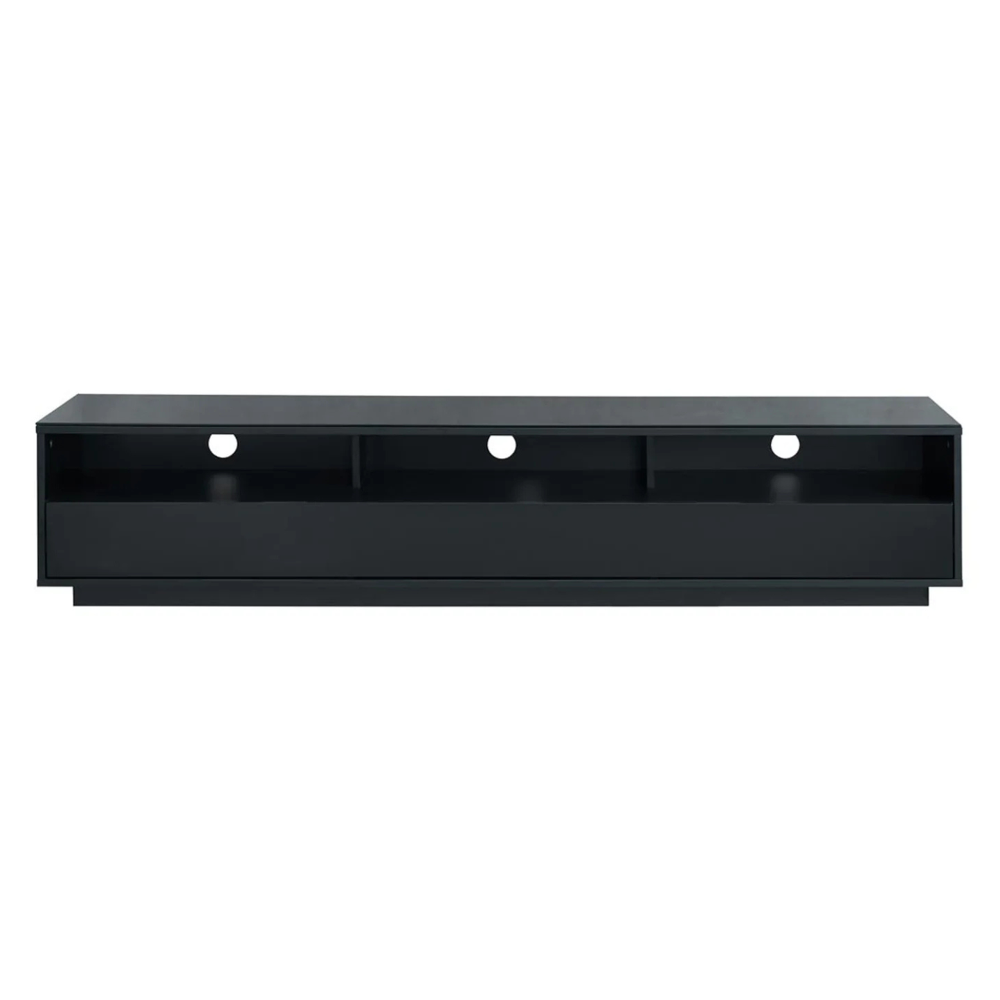 Front view of black Tauris Suave 1800 TV Cabinet