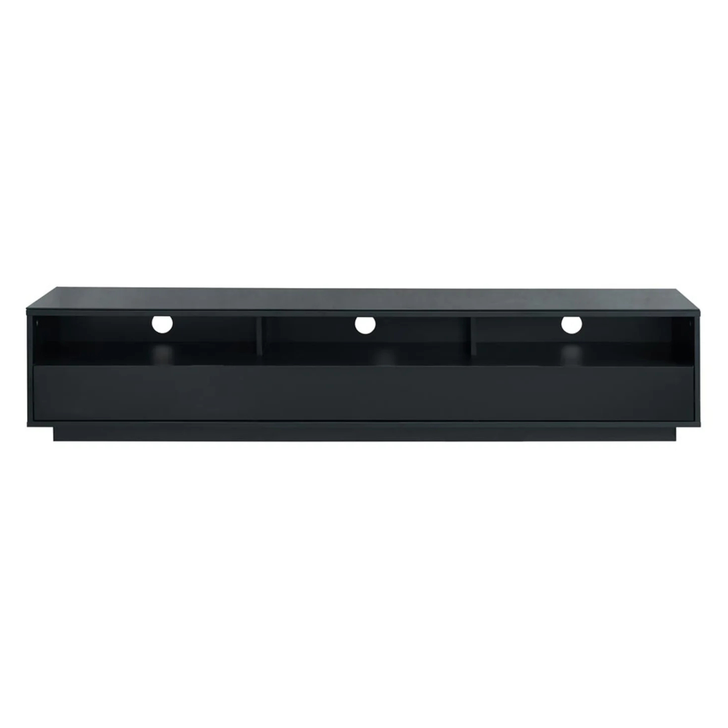 Front view of black Tauris Suave 1800 TV Cabinet