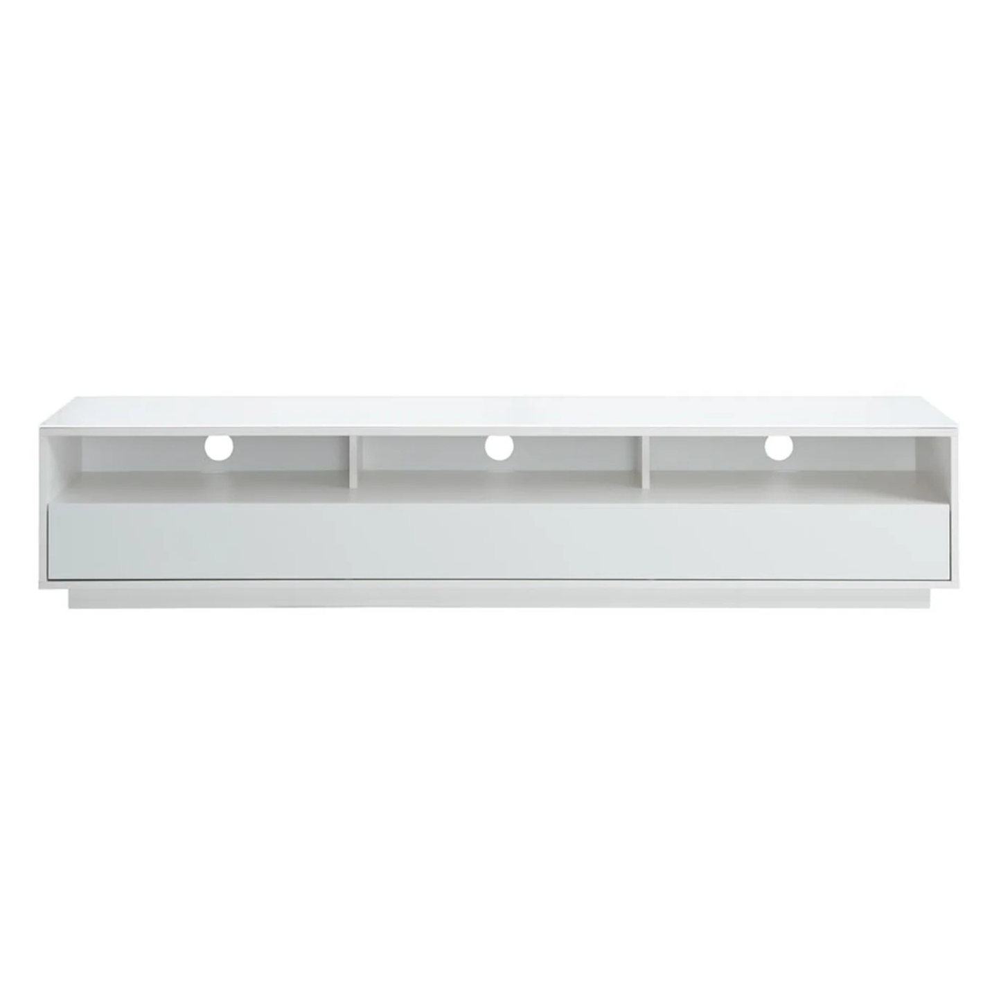 White Tauris Suave 1800 TV Cabinet on white background