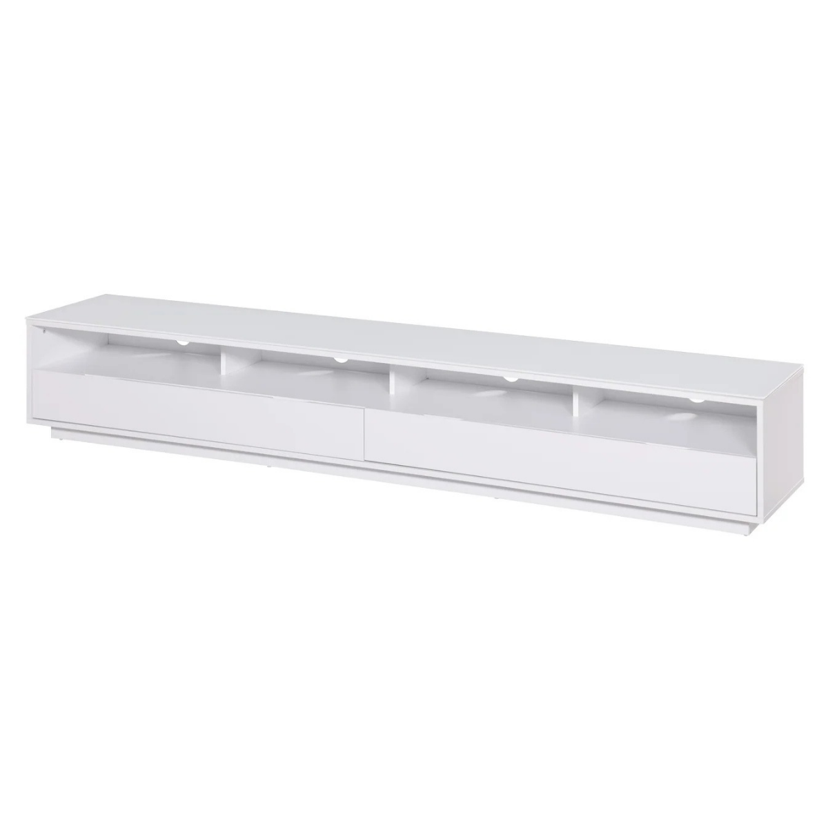 Front angle of white Tauris Suave 2200 TV Cabinet