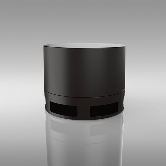 Theory Audio Design iws12 Bollard Landscape Subwoofer on grey background