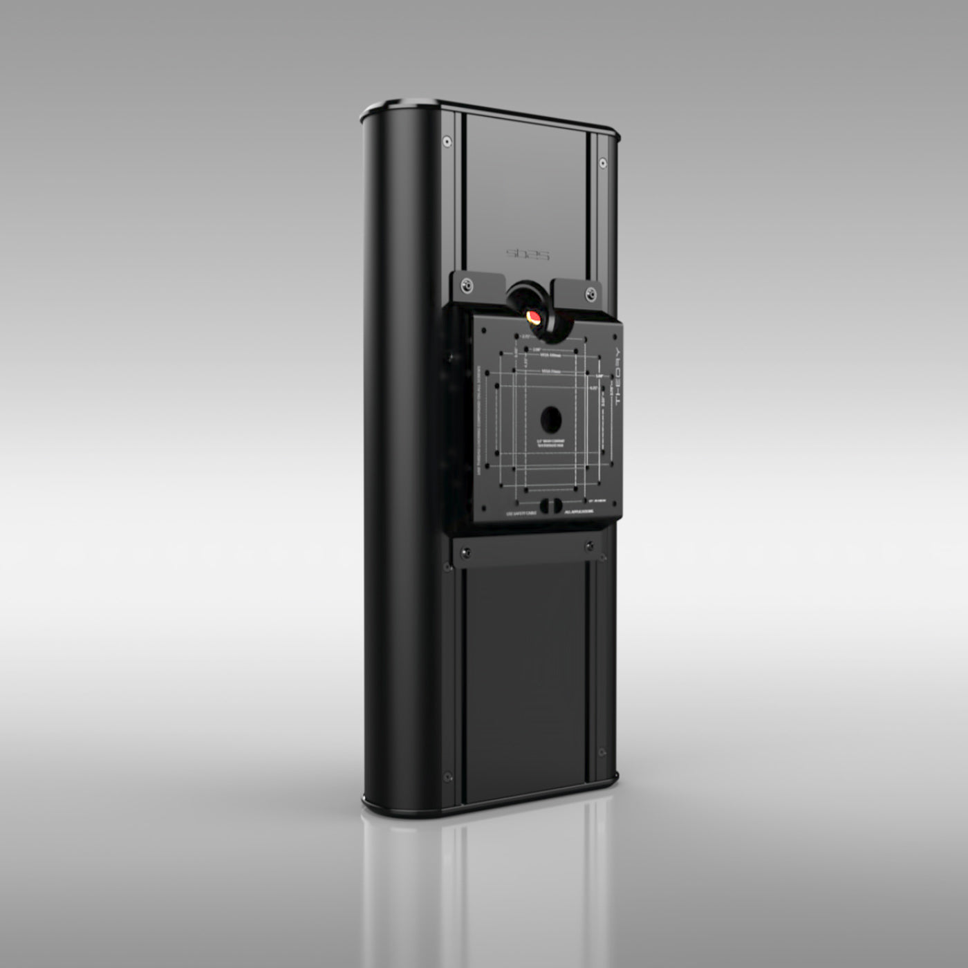 Theory sb25 Universal Mount Adapter attached to speaker - angle view