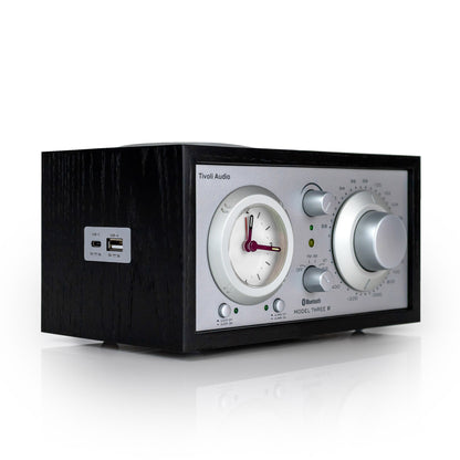 Tivoli Audio Model Three BT with USB-C angle view in black