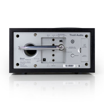 Back of Tivoli Audio Model Three BT with USB-C in black