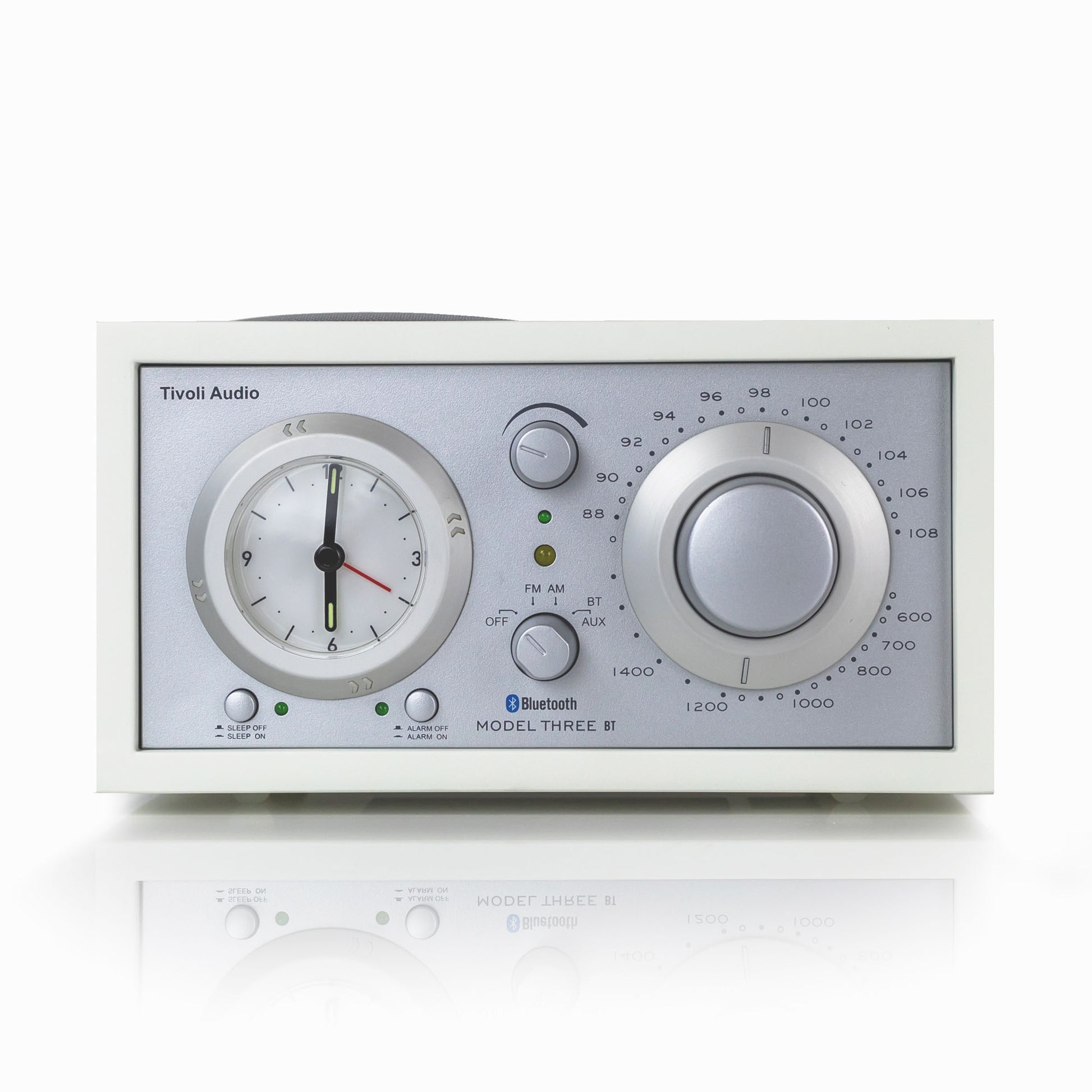 Front view of Tivoli Audio Model Three BT with USB-C in white