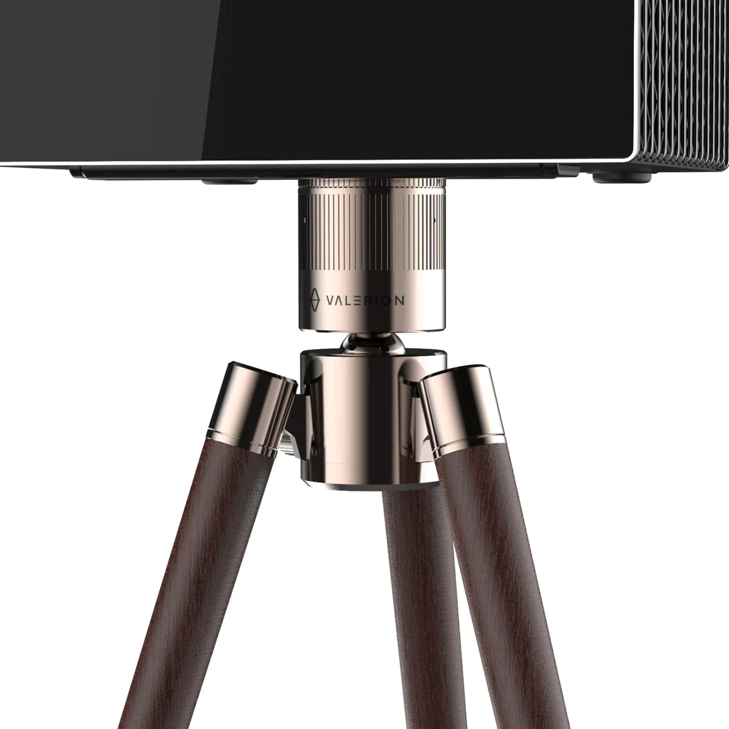Valerion Walnut Tripod Stand on white background