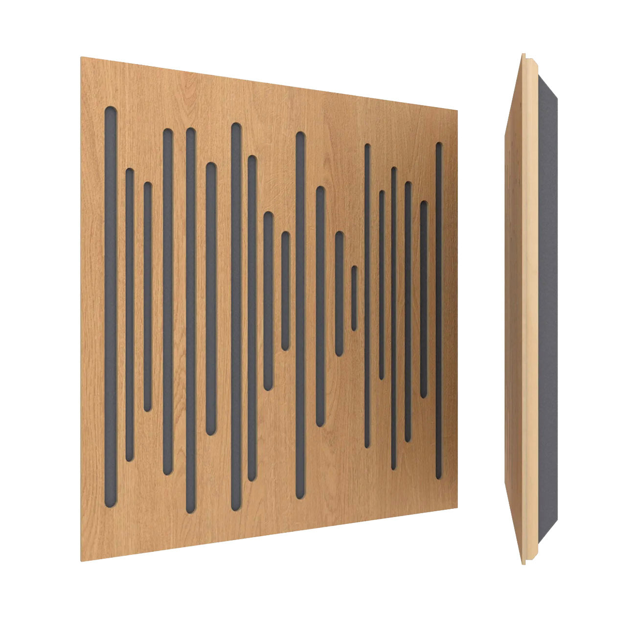 Vicoustic Wavewood Ultra Lite Absorber Panels in natural oak finish
