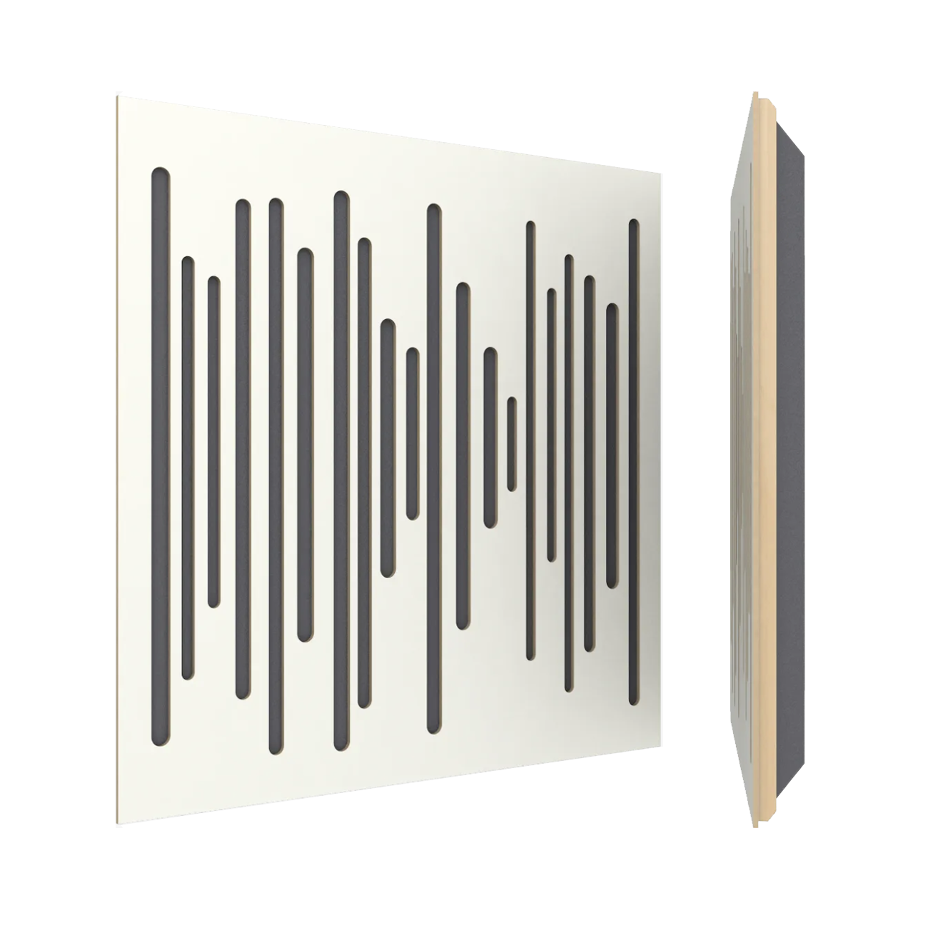 Vicoustic Wavewood Ultra Lite Absorber Panels in white matte finish