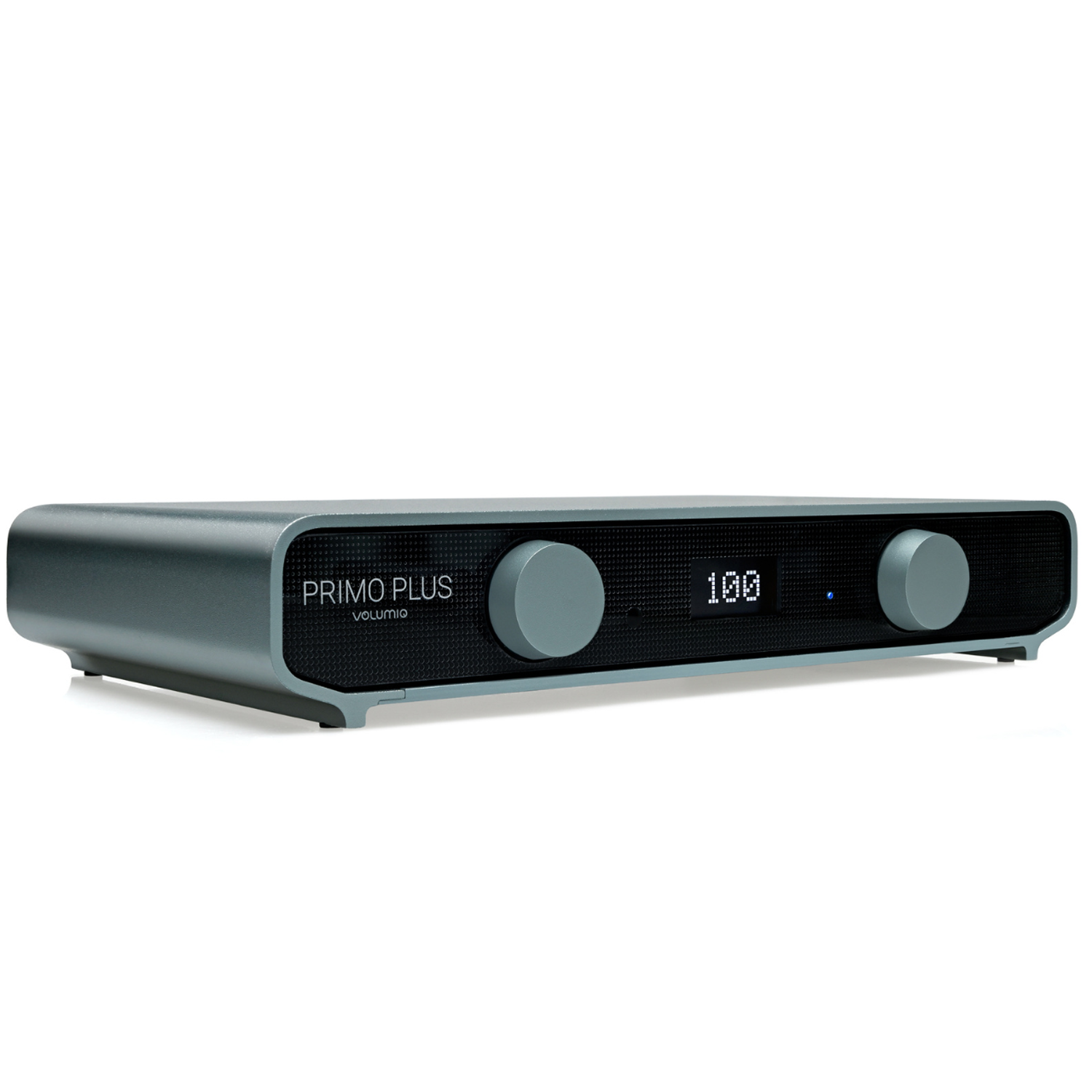 Angled view of Volumio Primo Plus Network Music Player on white background