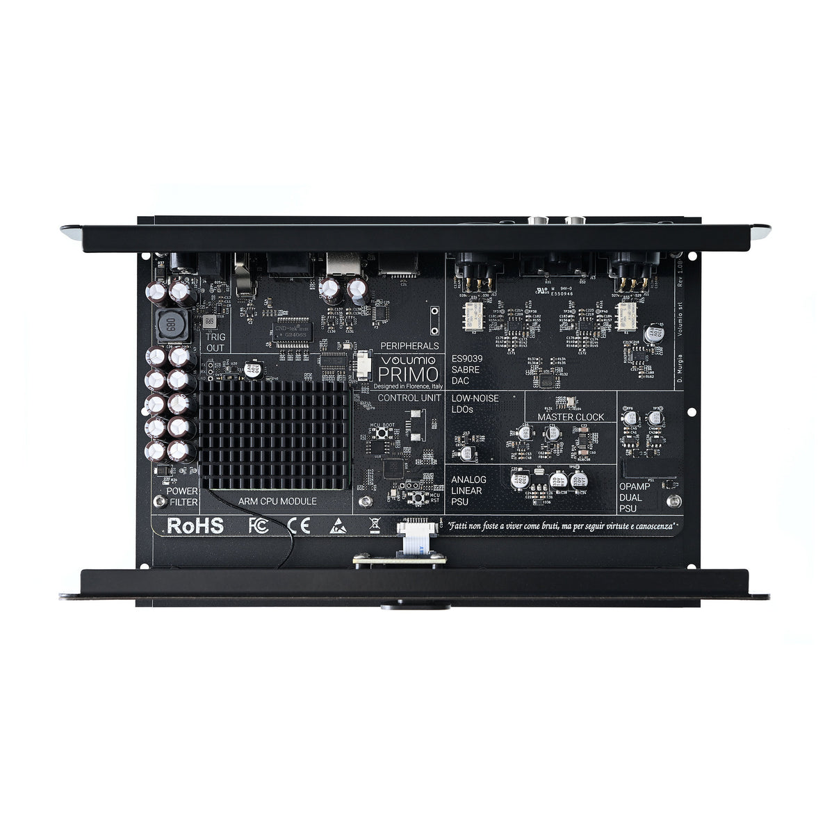 Internal view of Volumio Primo V3 Streaming DAC on a white background