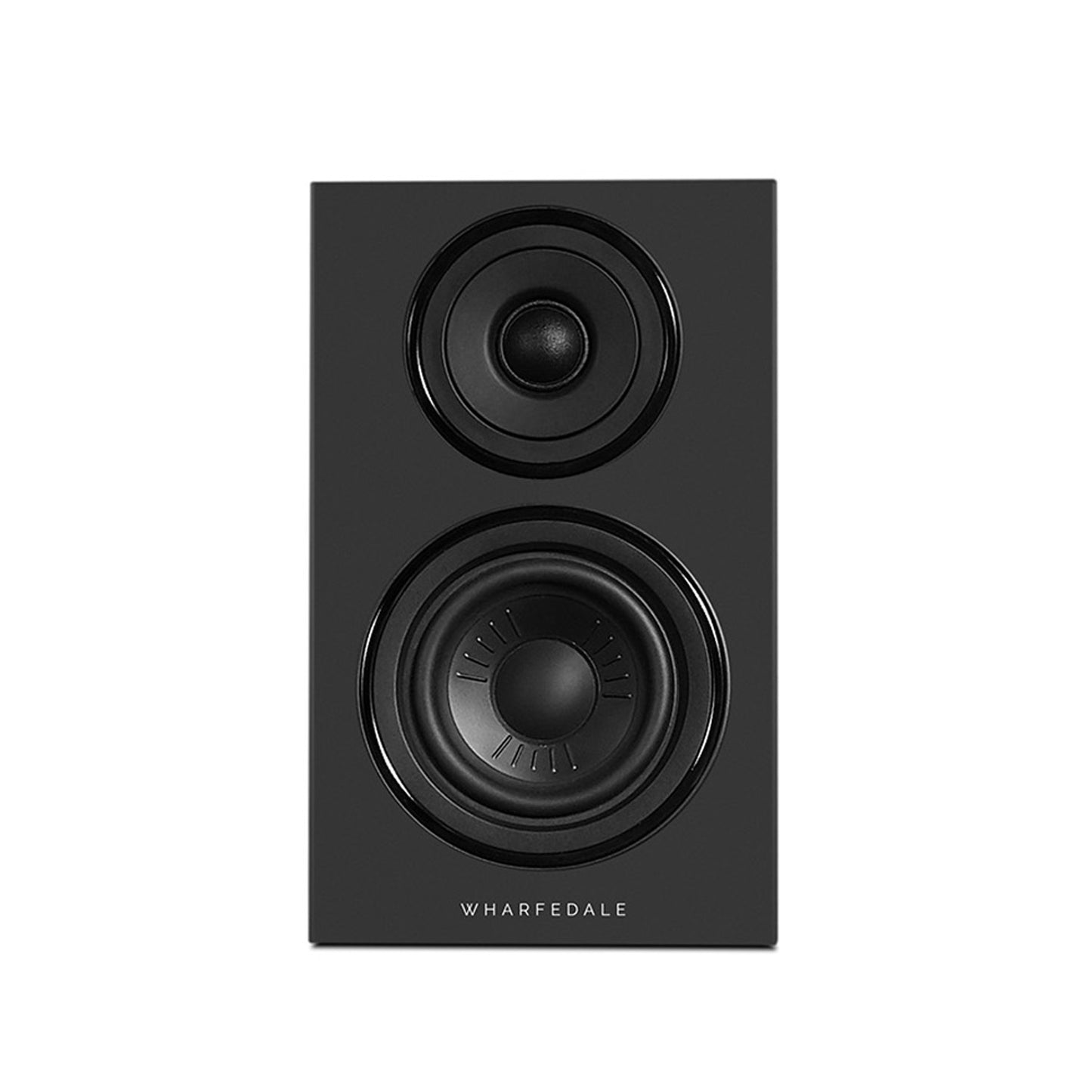 Front view of Wharfedale Diamond 12.0i Speakers in black
