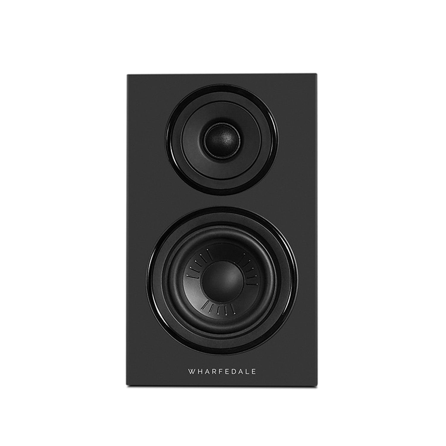 Front view of Wharfedale Diamond 12.0i Speakers in black