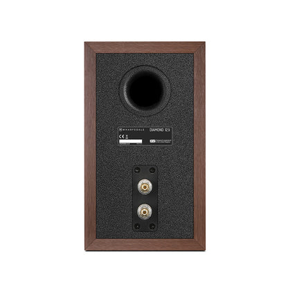 Back view of Wharfedale Diamond 12.1i Speaker in walnut