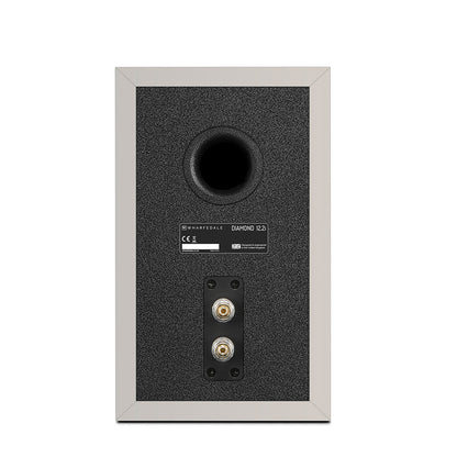 Back of Wharfedale Diamond 12.2i Speaker in stone grey