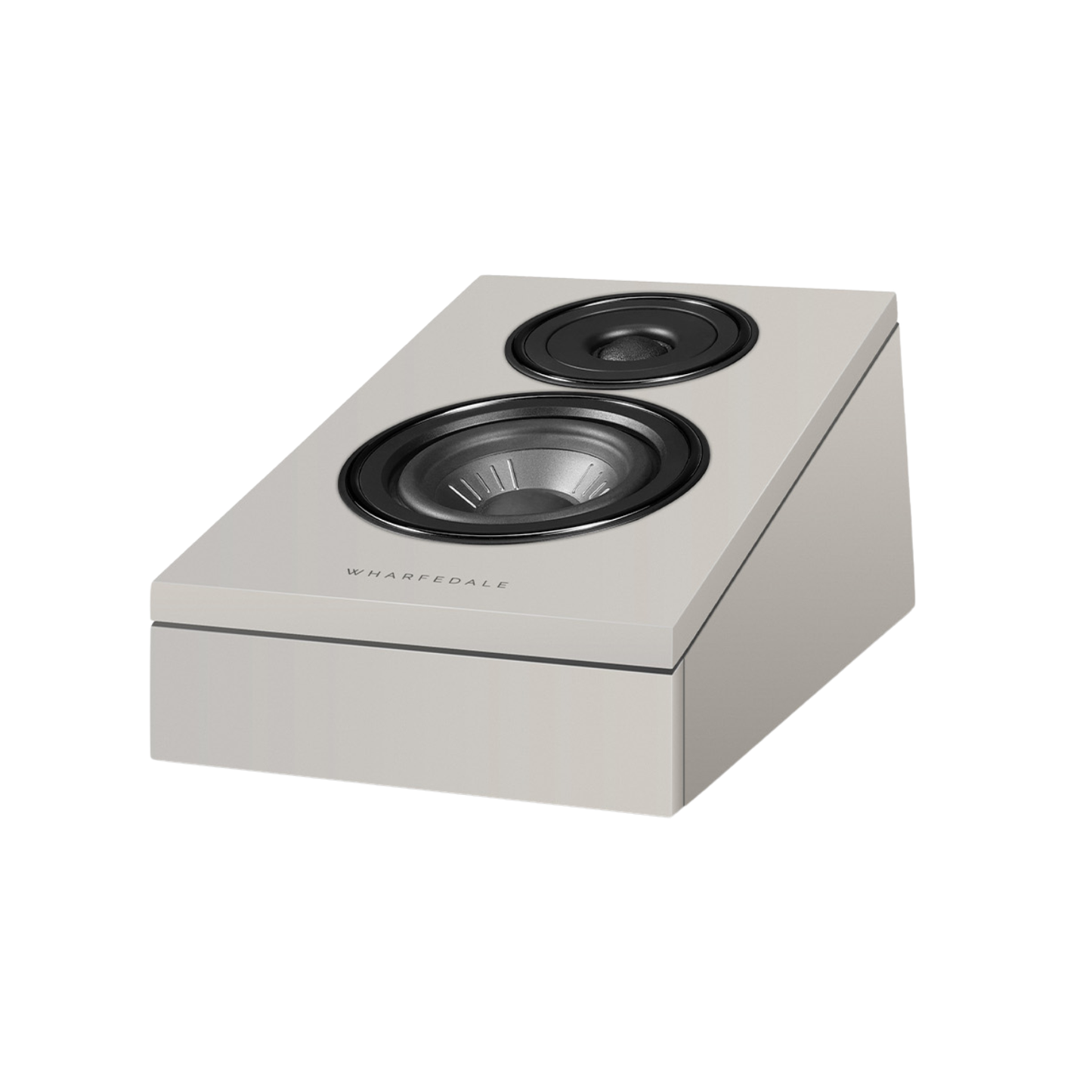Stone Grey Wharfedale Diamond 12.3Di Surround Speaker on white background