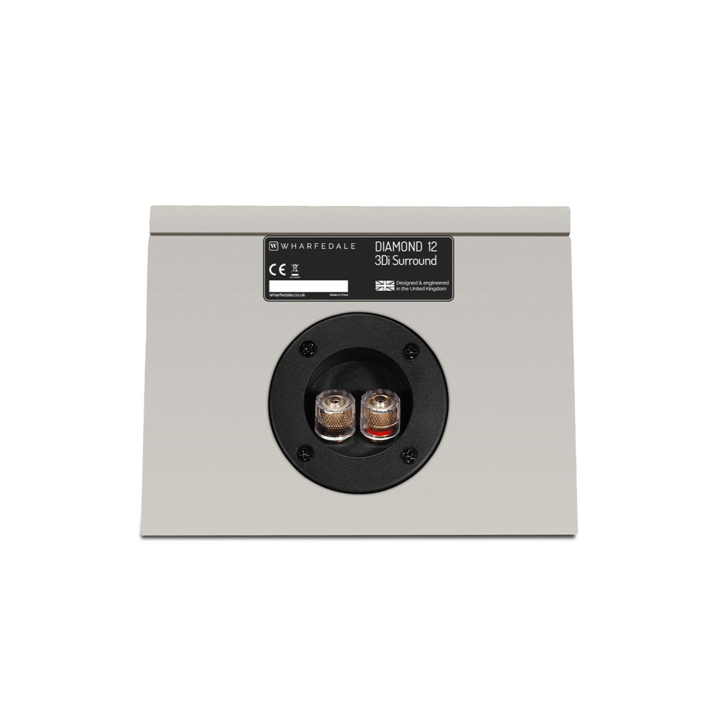 Back of stone grey Wharfedale Diamond 12.3Di Surround Speaker