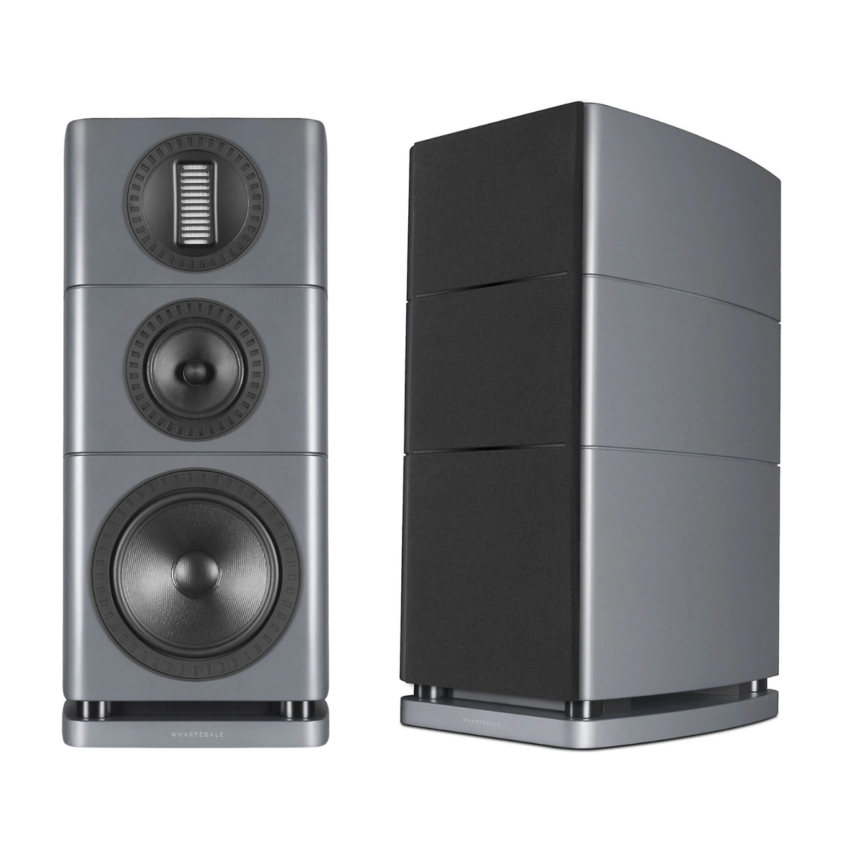 A pair of Wharfedale Elysian 2R Bookshelf Speakers in Lunar Grey