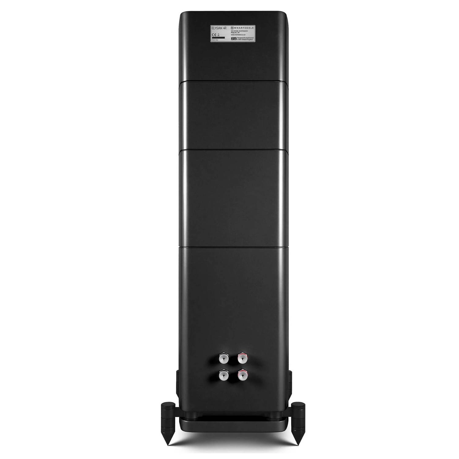 Rear view of black Wharfedale Elysian 4R Floorstanding Speaker