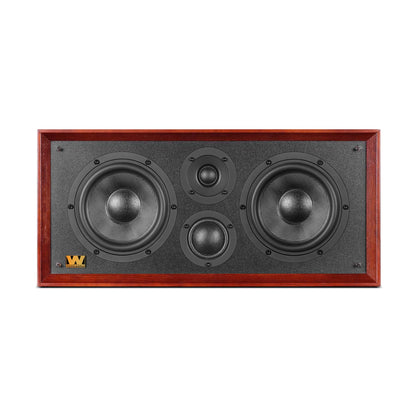 Front view of mahogany Wharfedale Heritage Centre Loudspeaker no grille